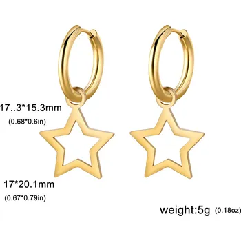 Náušnice Minimalistické náušnice hvězda | šperky pro ženy 2 ks - Zlatá barva
