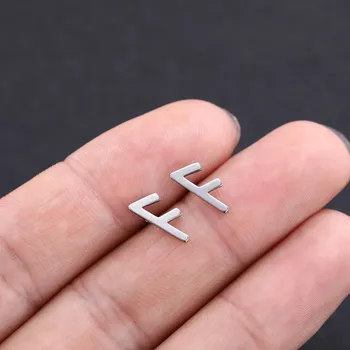 Náušnice Vikingské ocelové náušnice s nordickými runami | vikingské šperky 2 ks - ansuz