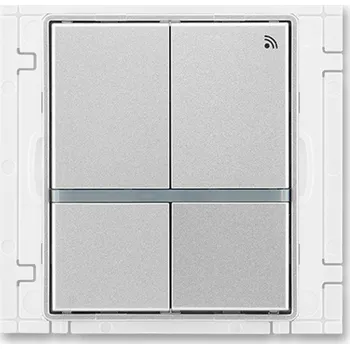 vypínač Vysílač RF signálu, nástěnný, dvojnásobný (čtyřtlačítkový) ABB Time, Time Arbo 3299E-A11908 08 titanová