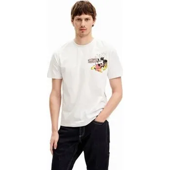 Tričko Desigual Mickey Mouse with a phrase blanco velikost L