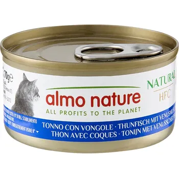 Krmivo pro kočku 12x70g Almo Nature HFC Natural - tuňák s Venušinými mušlemi