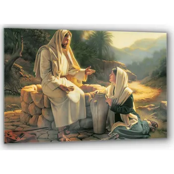 Obraz Obraz Tvrzené Sklo Dobrá samaritánka s Ježíšem