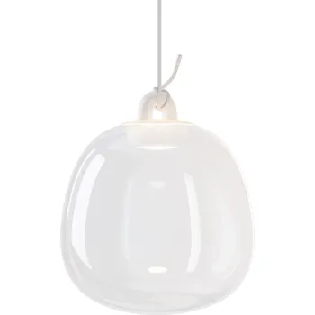 Lodes Obló small, závěs z čirého foukaného skla, 1x7W LED 2700K, Ø21,1x24,3cm