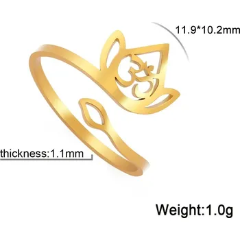 Prsten Vintage dámský nastavitelný prsten lotosový květ | dámský šperk - B zlatá barva