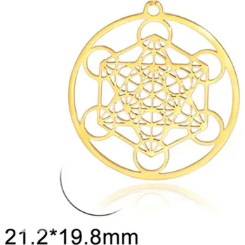 Přívěsek Archanděl metatron ocelový přívěsek | Ochranný amulet, ezoterický šperk - Styl B Zlatá barva
