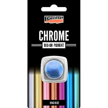 Výtvarná barva Rub-on pigmentový prášek Pentart - CHROME - královská modrá