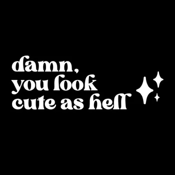 Zrcadlo Nalepka s motivem „vypadáš skvěle“ na zrcadlo | samolepka na zrcadlo, dekorace do salonu - QT15151 Bílá , Šířka 26 cm