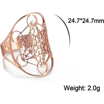 Prsten Metatron krychle dámský prsten nerezový | Dámský šperk - Barva Rose Gold