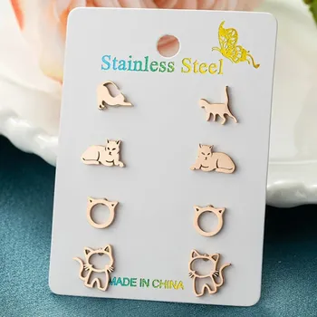 Náušnice Kočičí náušnice z chirurgické oceli | dámské náušnice - ZH028R