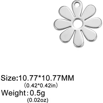 Přívěsek Skyrim ocelový květinový přívěsek boho | komponent na šperky 5 ks - Barva oceli