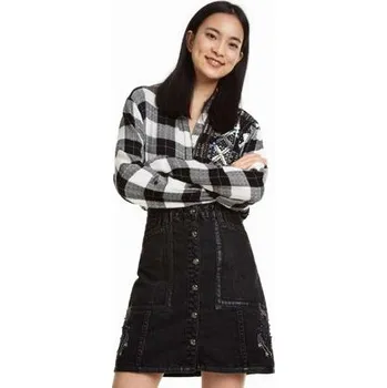 Dámské oblečení Sukně Desigual Martia denim black wash velikost 24