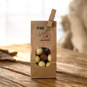 Nutworld.cz Dárkové ořechové sáčky s kolíčkem 150g - VÍCE DRUHŮ: Kešu v mléčné čokoládě