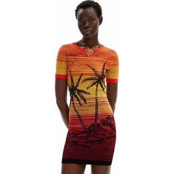 Dámské šaty šaty Desigual Bipalmeri burdeos velikost XL