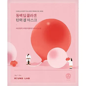 Pleťová maska Round Lab – Camellia Deep Collagen Firming Gel Mask – Zpevňující gelová maska s kolagenem a kamélií – 1 ks