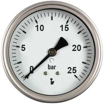 MALGORANI Manometr (tlakoměr) d50mm 0-25 BAR ZADNÍ vývod 1/4&quot; - voda, vzduch M5025Z