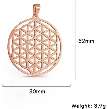 Přívěsek Květ života mandala přívěsek | Ochranný amulet - Styl A Růžové Zlato