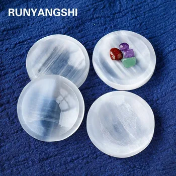 Přírodní selenitová miska na meditaci a relaxaci | přírodní kámen, miska z krystalu