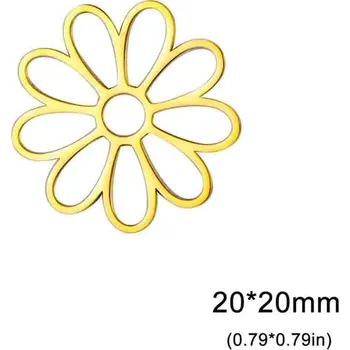 Přívěsek Přívěsky z oceli květiny | šperkové komponenty 5 ks - Styl 11 zlatý