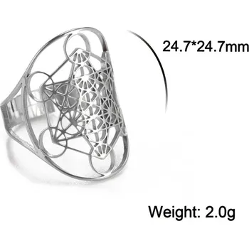 Prsten Metatron krychle dámský prsten nerezový | Dámský šperk - Barva oceli