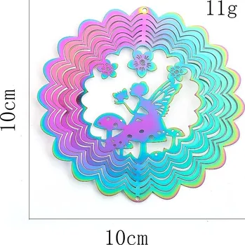 Zahradní dekorace Duhová magická větrná spirála, 3d dekorace na zahradu | větrná spirála, zahradní dekorace, lapač paprsků - Víla