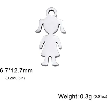 Přívěsek Přívěsky pro děti | šperkové komponenty, ocelové šperky 5 ks - Dívka Steel