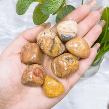 Přírodní kámen Přírodní leštěný kámen pro energii a dekoraci | krystal dekorace | přírodní minerály - Bláznivý achát , 50 gramů