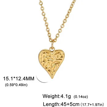 Náhrdelník Ocelový náhrdelník srdce | dámský šperk - Styl E Gold