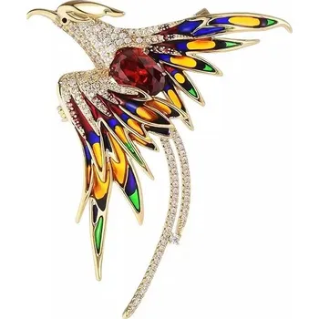 Brož Luxusní brož se smaltem | dámská brož, pánská brož, brož fénix - XZ451R
