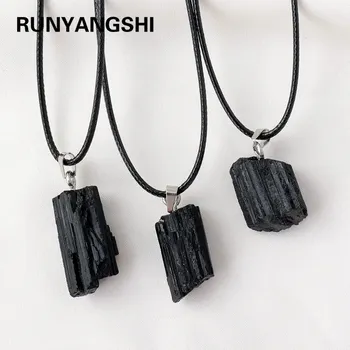 Přívěsek Černý turmalínový přívěsek z přírodního krystalu | pánský přívěsek, minerální šperk