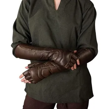 Karnevalový kostým Mytholon Dámské kožené rukavice Gillian - hnědé, velikost M