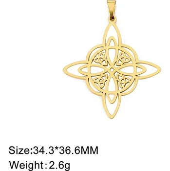 Přívěsek Skyrim amulet čarodějnický uzel | ochranný šperk - Styl B Zlatá barva