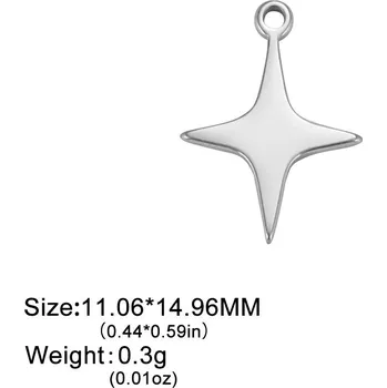 Náramek Ocelové přívěsky hvězda | šperk 5 ks - Barva oceli C