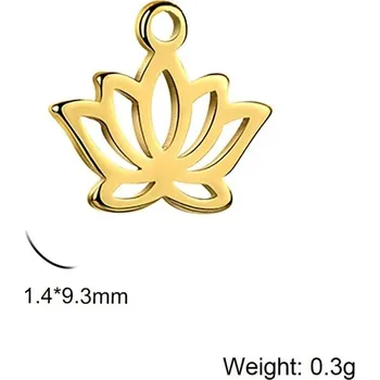 Přívěsek Lotus amulet z oceli pro harmonii | Ocelový přívěsek, Chakra amulet - B zlatá barva