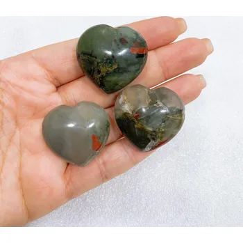Přírodní srdce z minerálu | přírodní kámen | domácí dekorace - krvavý kámen , 5ks