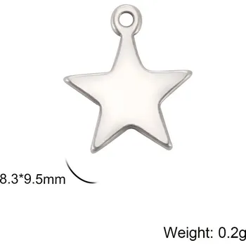 Náramek Ocelové přívěsky hvězda | šperk 5 ks - Barva oceli F