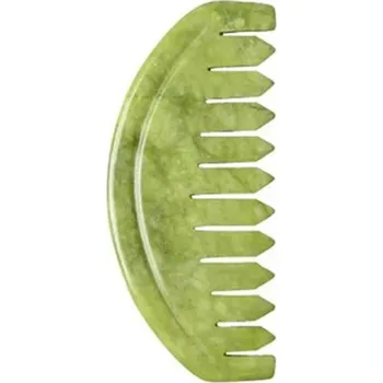 Masážní přístroj Masážní hřeben gua sha z přírodního jadeitu | pomůcky pro masáž - Jade Comb 03