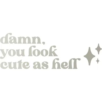 Zrcadlo Nalepka s motivem „vypadáš skvěle“ na zrcadlo | samolepka na zrcadlo, dekorace do salonu - QT15151 Stříbrná , Šířka 26 cm