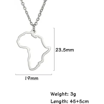 Náhrdelník Náhrdelník s mapou Afriky | ocelový řetízek - Styl A Ocel Barva