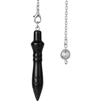 Věštecké kyvadlo z přírodního krystalu | kyvadlo esoterika, krystalové kyvadlo - Obsidián