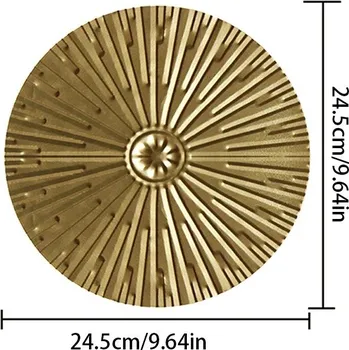 Obraz Kovová dekorace na zeď ve zlatém designu - 03-L