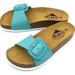 Dámské kožené pantofle 346326 Plakton modrá Barva: agua, Velikost: 40