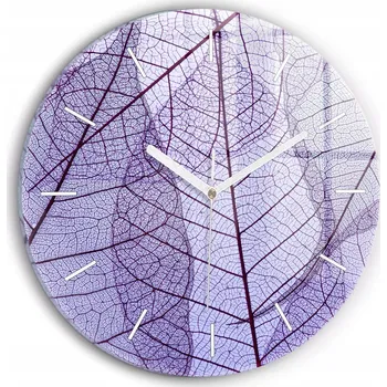 Hodiny Foto Skleněné Hodiny Nástěnné Do Moderních Interiérů Listy – příroda fi30 cm