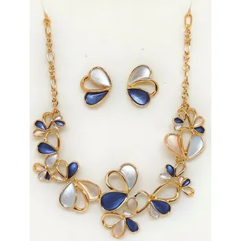 Souprava šperků Amorino Sada - Trojlist Barva: Modrá