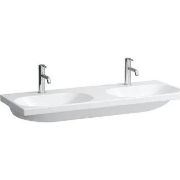 Umyvadlo Laufen Lua dvojumyvadlo 120x46 cm, 2 otvory pro baterii, bez přepadu, LLC, bílá