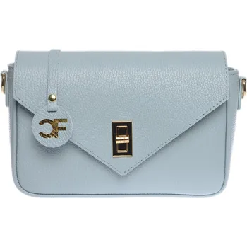 Kabelka Carla Ferreri Dámská kožená crossbody kabelka CF1948T Celeste + 2 měsíce na vrácení zboží