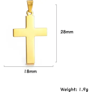 Přívěsek Křížový přívěsek z nerezové oceli | ocelový přívěsek, šperky diy - Zlatá barva