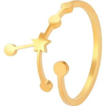 Prsten Dámský otevřený prsten znamení zvěrokruhu | prstýnek, šperk - Rakovina zlato