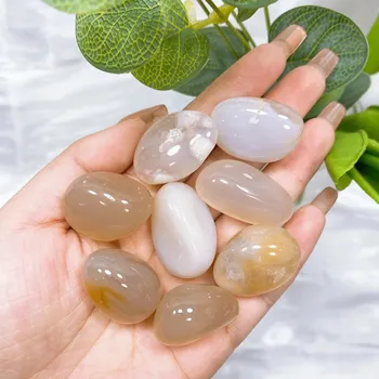 Přírodní kámen Přírodní leštěný kámen pro energii a dekoraci | krystal dekorace | přírodní minerály - Achát , 50 gramů