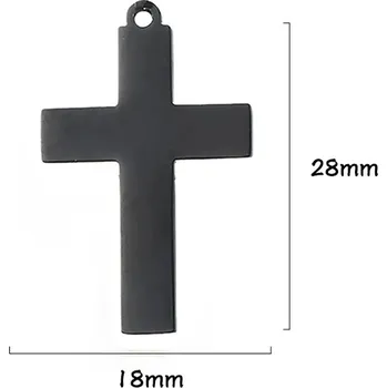 Přívěsek Křížový přívěsek z nerezové oceli | ocelový přívěsek, šperky diy - černá barva