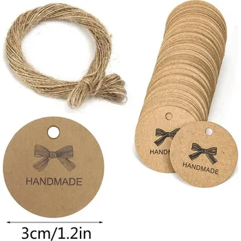 Dárková visačka 100 ks Visačky na dárky z kraftového papíru | dárkové visačky | handmade visačky - 1